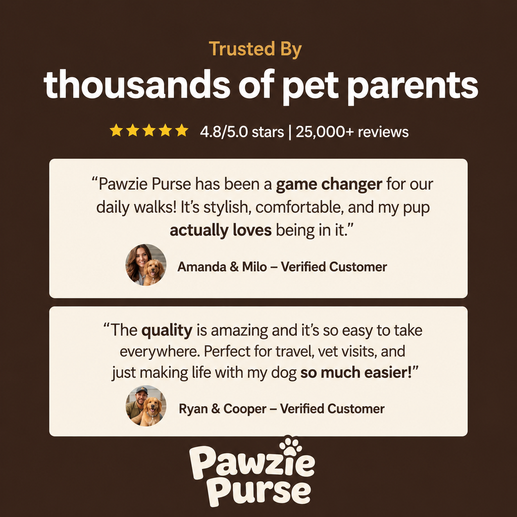 Pet resting in hands-free carrier