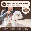 Cream and caramel hands-free pet carrier